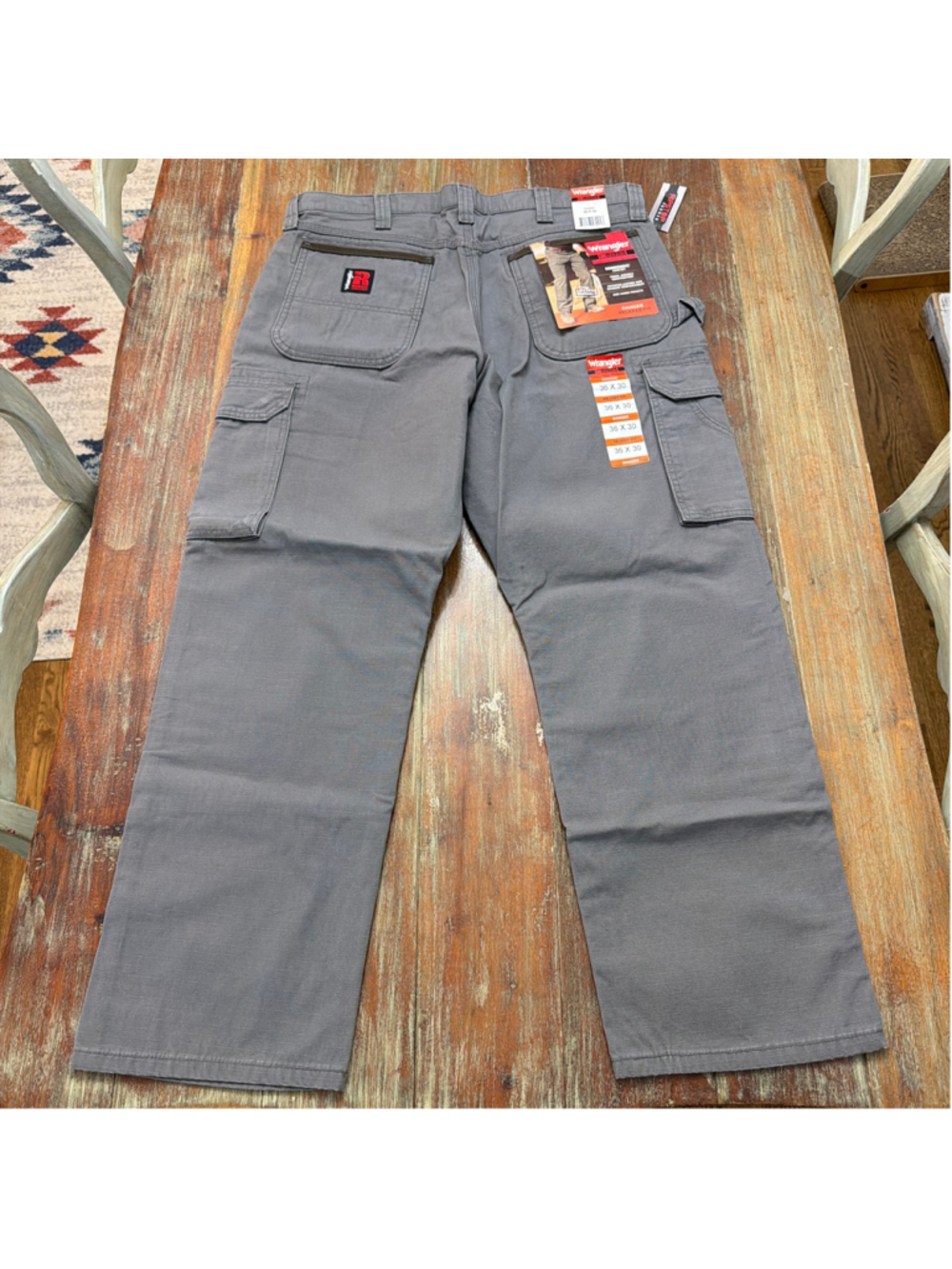 Wrangler RIGGS Ranger Work Pants 36x30 Gray Ripstop Utility Cargo NWT - Picture 9 of 10